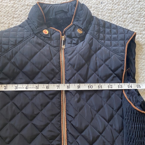 Black Quilted Vest with Tan Trim - Picture 10 of 13